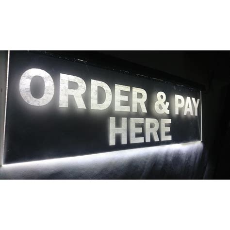 Jual Papan Tulisan Lampu Akrilik ORDER PAY HERE LED SIGN Akrilik