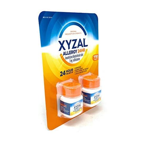 Xyzal Allergy 24 Hour Antihistamine 5mg 110 Tablets