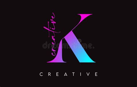 K Diseño De Letras Con Letra De Corte Creativo Y Serif En El Vector De