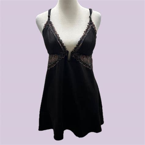 Black Lace Babydoll Lingerie Dress With Adjustable Depop