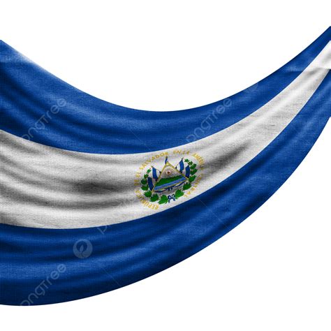 El Salvador Flag Waving With Texture El Salvador Ribbon Graphic