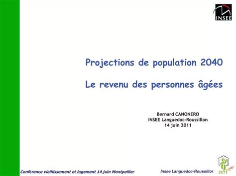 Ppt Projections De Population Le Revenu Des Personnes G Es