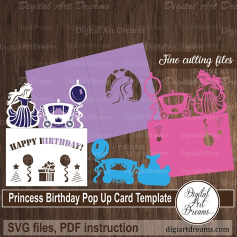 Princess Pop Up Card Template | Birthday DIY Cricut Project – Digital Art Dreams