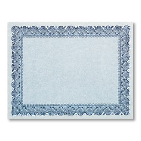 Blank Blue Border Certificates Pack Of 100 Hrdirect