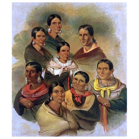 George Winter Eight Potawatomi Women 20"x25" Premium Canvas Print - Traditional - Prints And ...