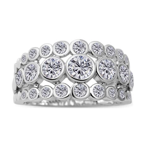 Lustro Stella Wei Er Zirkonia Ring Silber Rhodiniert Ca Ct