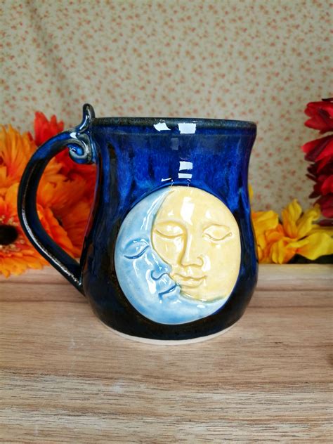 Sun And Moon Pottery Moon Pottery Moon Mug Handmade Sun Etsy