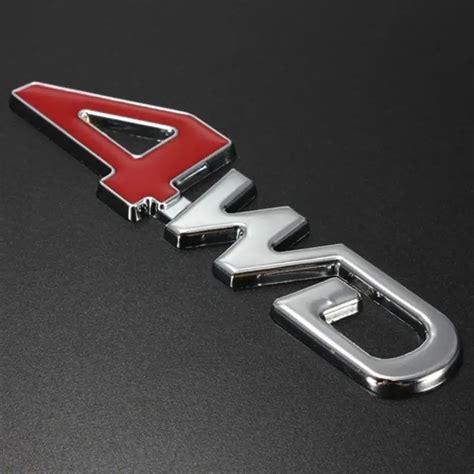 Hot Silvery 4WD Letter 3D Chrome Metal Car Sticker Emblem Badge Decal