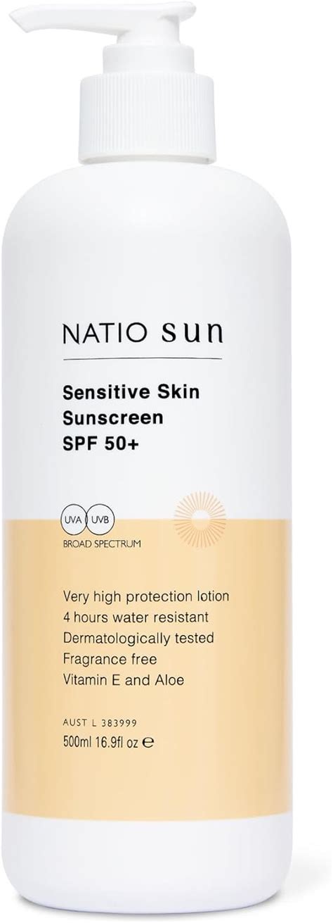 Natio Australia Sensitive Skin Sunscreen SPF 50+ 500ml 500ml ...