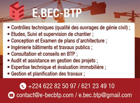 E BEC BTP SARL Bureaux d études Conseils Consultants