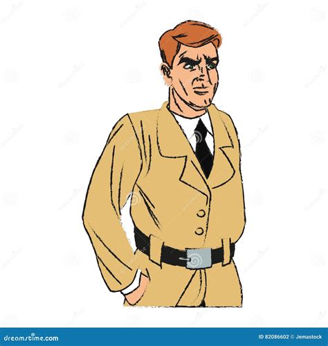 Inspector Man Cartoon Design Stock Vector - Illustration of comical, graphic: 82086602