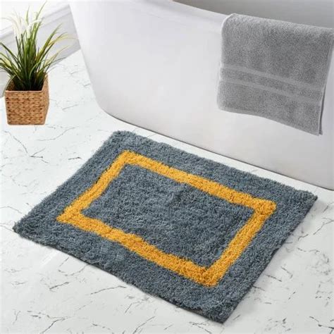 Maa Home Concept Cotton Border Mat Non Slip X Water Absorbent Mat