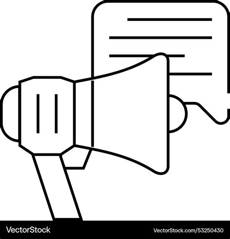 Advert Loudspeaker Line Icon Royalty Free Vector Image