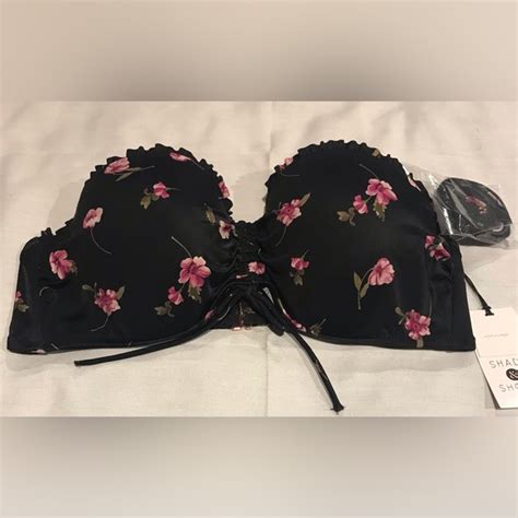 Shade Shore Swim Shade Shore Black Floral Bikini Top Mixmatch