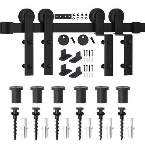 Winsoon Ft In Single Track Bypass Sliding Barn Door Hardware Kit