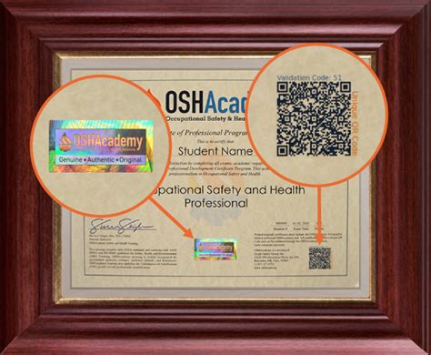 New Oshacademy Certificates