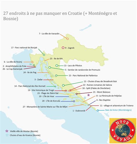 Croatie Tourisme Voyage Carte Plan