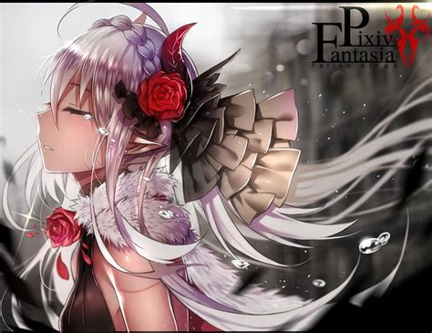 Pixiv Fantasia Fallen Kings Red Pretty Dress Bonito Woman Sweet