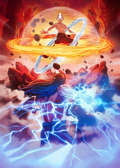 Avatar Aang Vs Ozai Poster Picture Metal Print Paint By Avatar