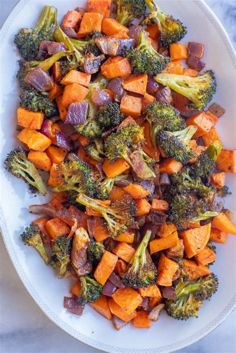 Roasted Sweet Potato And Broccoli With Curry Tahini Sauce She Likes Food