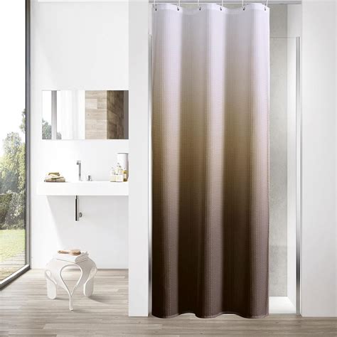 Amazon MitoVilla Brown Ombre Waffle Small Stall Shower Curtain 36