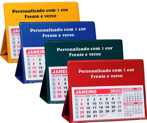 Calendário de Mesa PVC Grande Personalizado 2023 100 Peças no Elo7