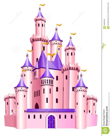 Illustration about The vector illustration of pink princess castle ...