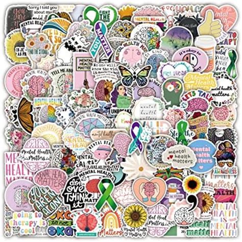 Pcs Mental Health Stickers Laptop Car Scrapbook Phone Skateboard