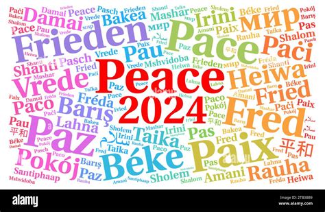 Peace Word Cloud In Different Languages Stock Photo Alamy