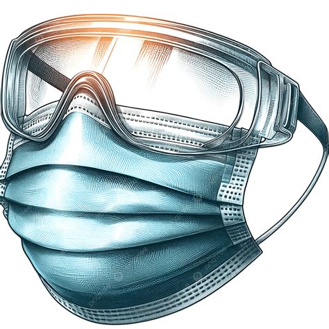 White Medical Mask And Goggles Breathin, White Medical Mask, And