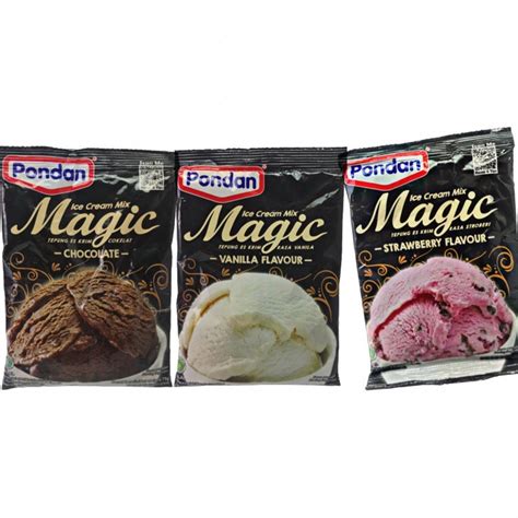 Pondan Ice Cream Magic Powder Sachet Gr Chocolate Vanilla Strawberry