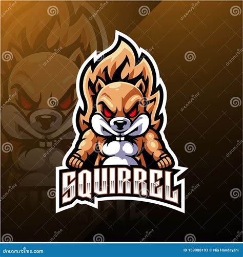 Squirrel Esport Mascot Logo Design Stock Vector Illustration Of Badge