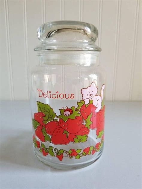 Vintage 1980 American Greetings Strawberry Shortcake Custard Cat Glass