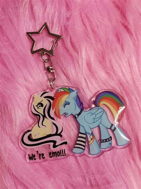 Were Emo Mlp Acrylic Charm Keychain Etsy