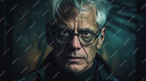 Premium Ai Image A Man With Grey Hair And Glasses