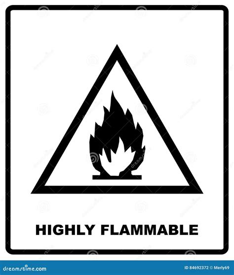 Highly Flammable Sign Vector Illustration | CartoonDealer.com #12447378