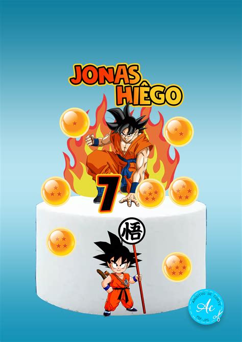 Topo De Bolo Dragon Ball Z Goku 1 Arquivo De Corte