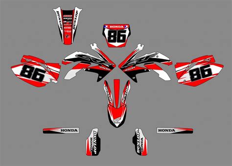 Graphic Kit Honda Crf Racing Red Kitdeco Moto Fr