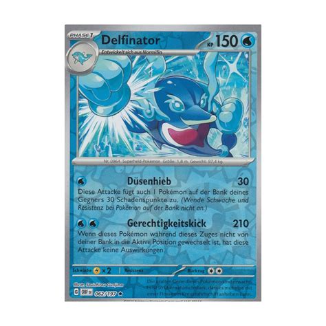 Delfinator 062 197 Holo REVERSE HOLO Obsidianflammen Pokemon Karte Kaufen