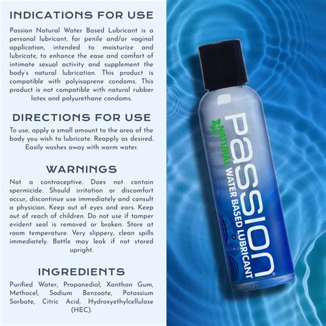 Passion Natural Water Based Lubricant 4 Oz Xr Brands