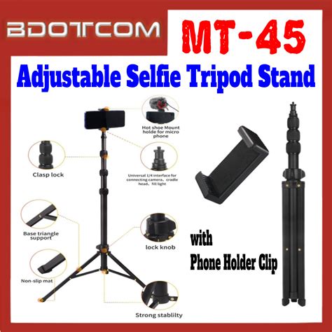 Ready Stock Jmary Mt Adjustable Selfie Tripod Stand With Phone