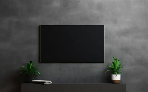 Premium AI Image Sleek Modernity Wall Mounted TV In Dark Room