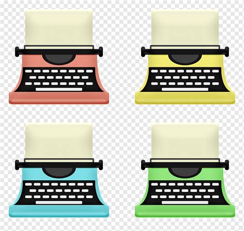 Typewriter Colorful Paper Keys Write Book Typing Png Pngwing