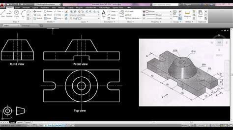 How To Draw Orthographic Projection In Autocad Youtube