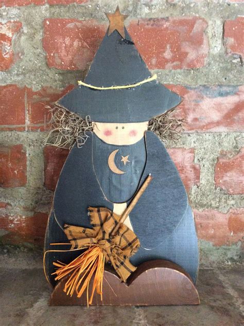 Rustic Halloween Witch Primitive Halloween Decorations Halloween Wood