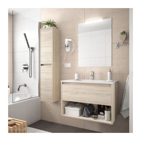 Conjunto mueble baño serie Noja 1000 1 cajón 1 hueco Salgar roble