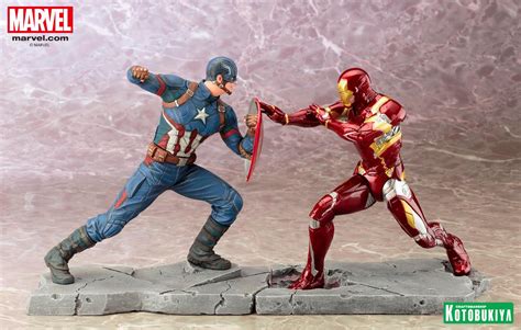 Captain America: Civil War - ARTFX Iron Man and Captain America Statues ...