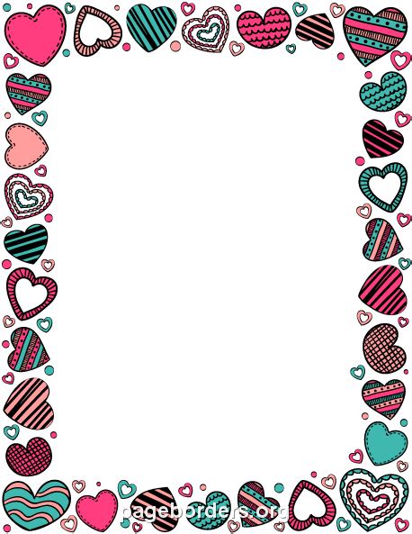 Heart Doodle Border Heart Doodle Doodle Borders Floral Border Design