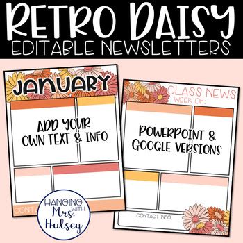 Retro Daisy Newsletter Templates By Hanging With Mrs Hulsey Tpt