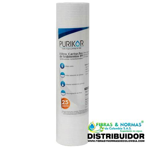 FILTRO CARTUCHO DE POLIPROPILENO TERMOFUSIONADO MARCA PURIKOR DE 2 5 X